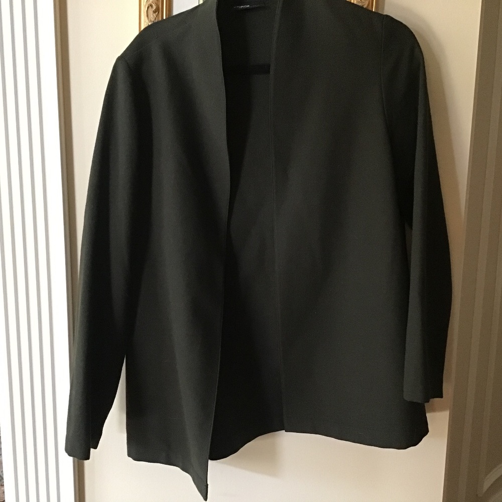 Valerie Stevens Olive Wool Open Jacket